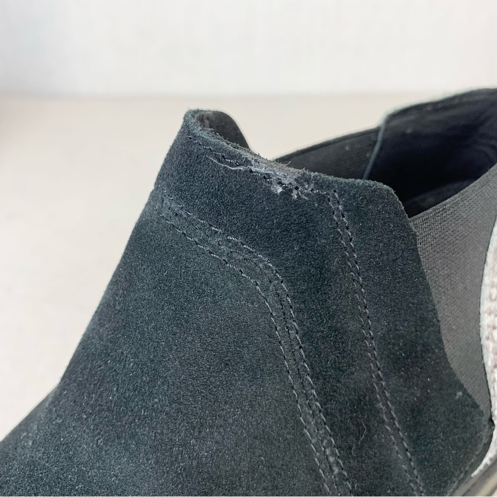 Clarks~Women’s ‘Demi Beat’ Black Suede/Faux Snakeskin Slip-On Ankle Boot~Sz 7.5 - Picture 14 of 14